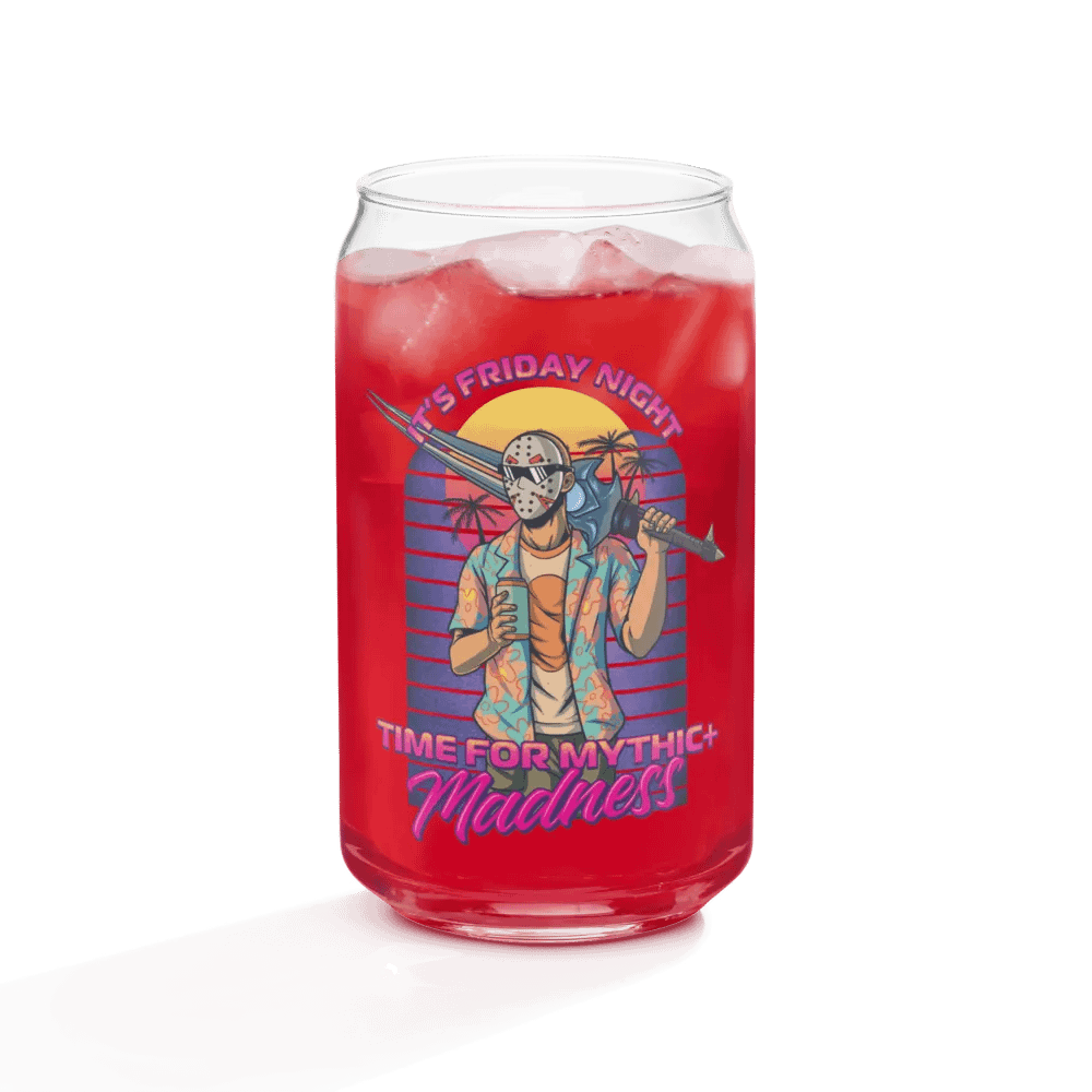 Synthwave Mythic+ Madness Can-Shaped Glass product image (8)