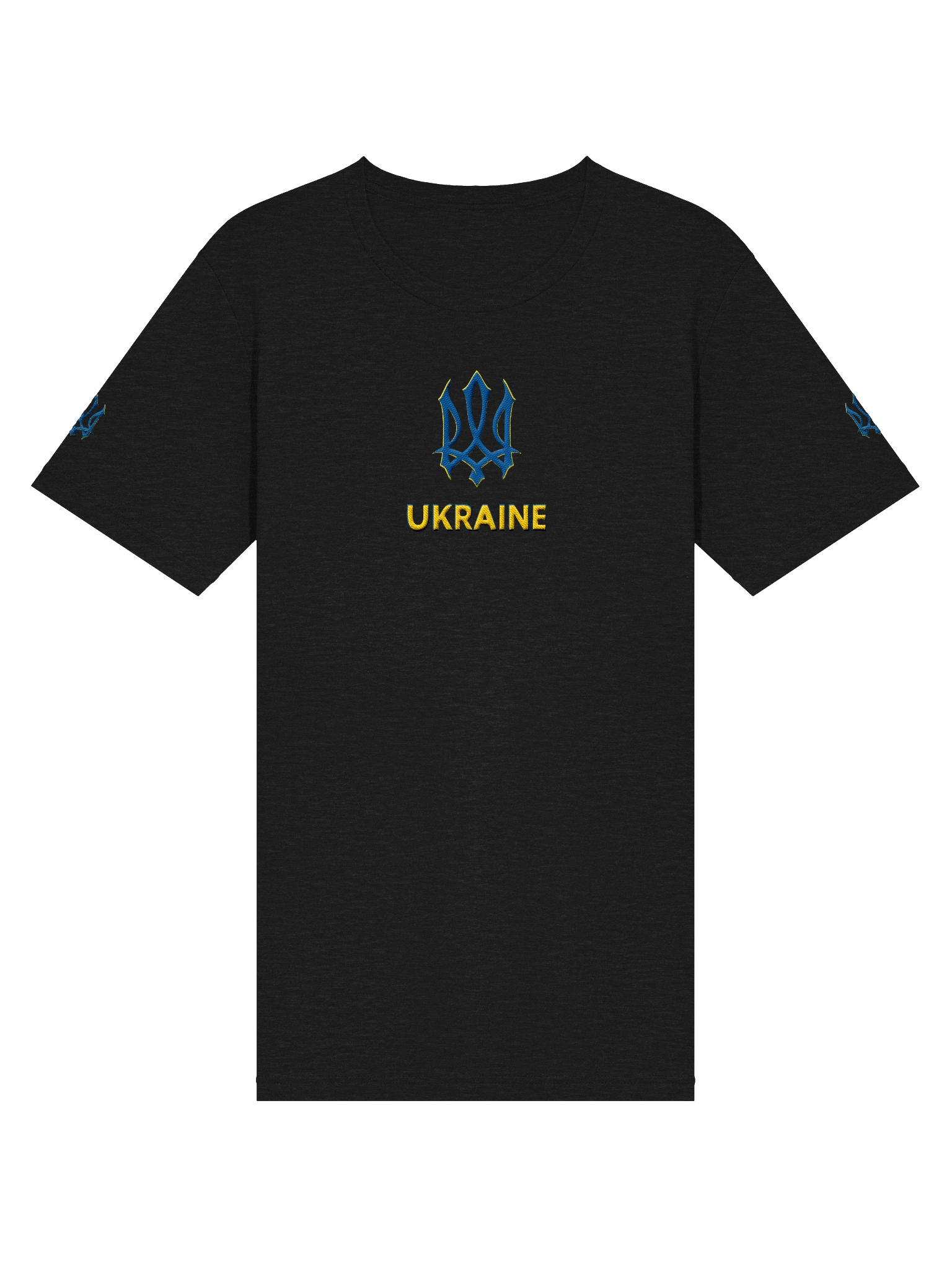 Ukraine Trident Blue Yellow Ukrainian Coat Arms Official Symbol | Bella+Canvas Triblend Short Sleeve T-Shirt | Embroidered product image (32)