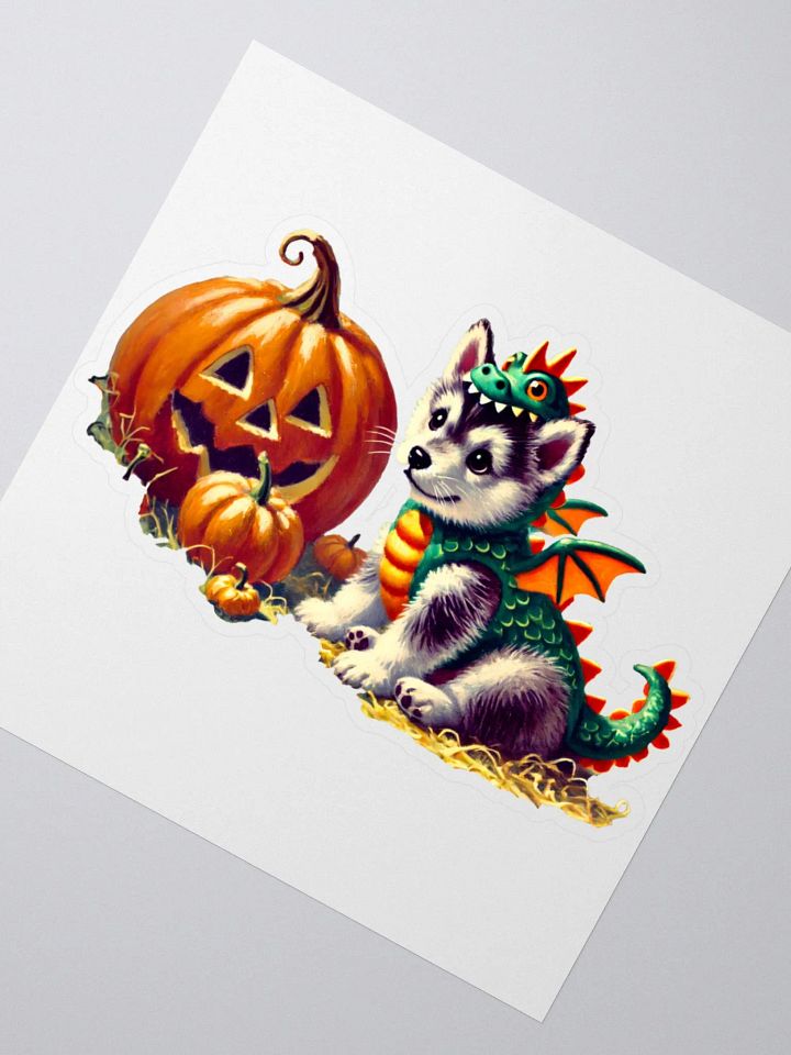Dragon Husky Puppy Halloween Sticker product image (6)