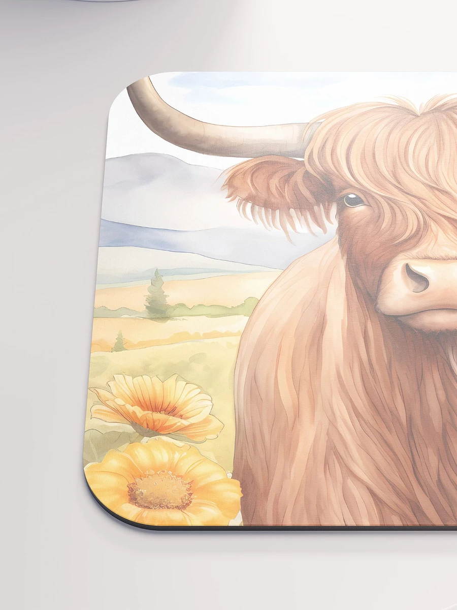Highland Cow Floral Mouse Pad product image (6)