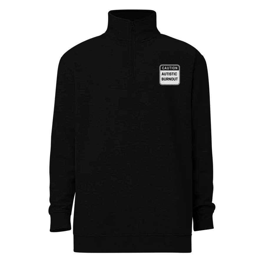 CAUTION: ASD BURNOUT (white outline) embroidered quarter zip product image (5)