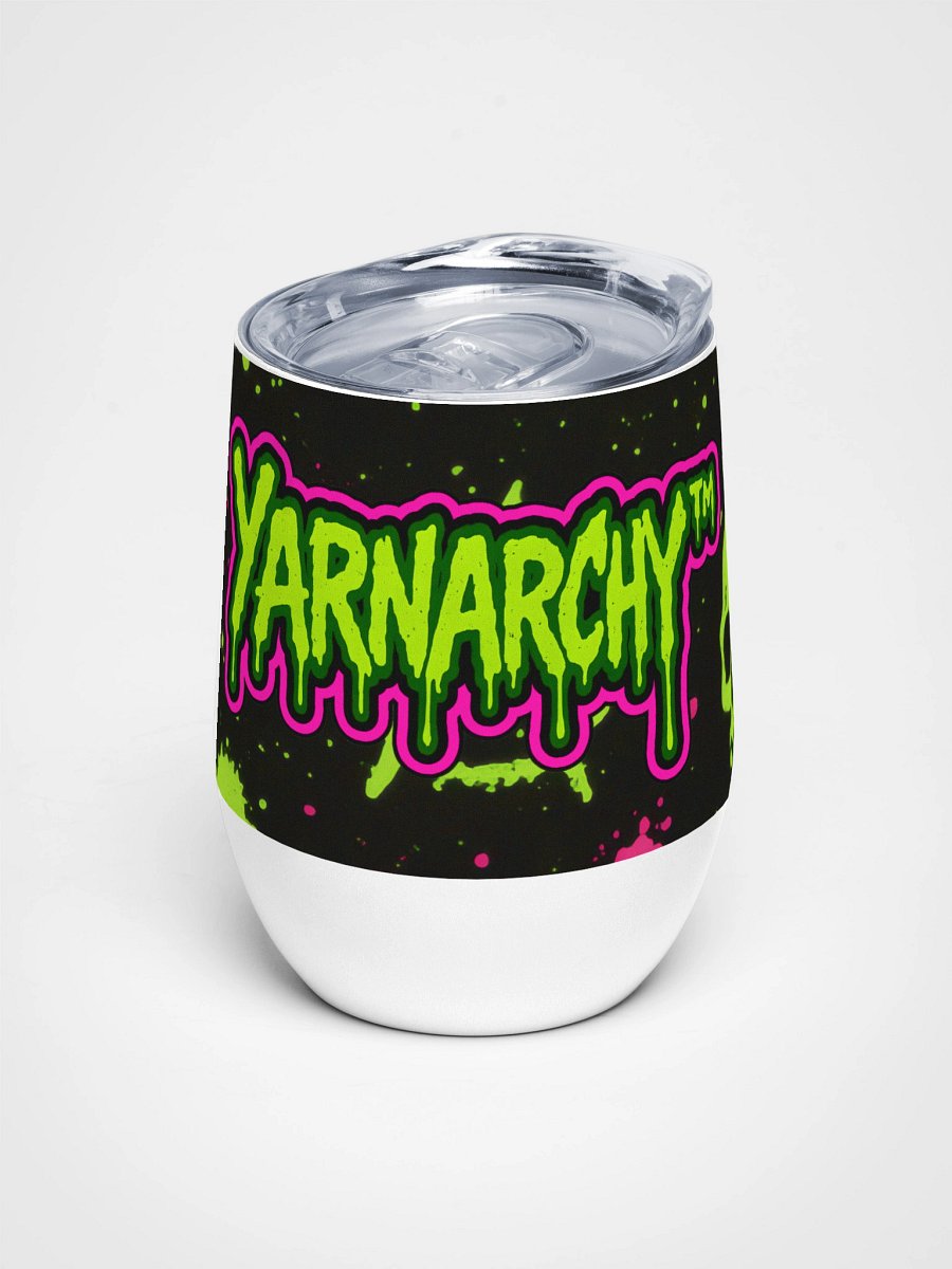 Yarnarchy™ Punk Skull Wine Tumbler – Crochet Chaos Edition product image (3)