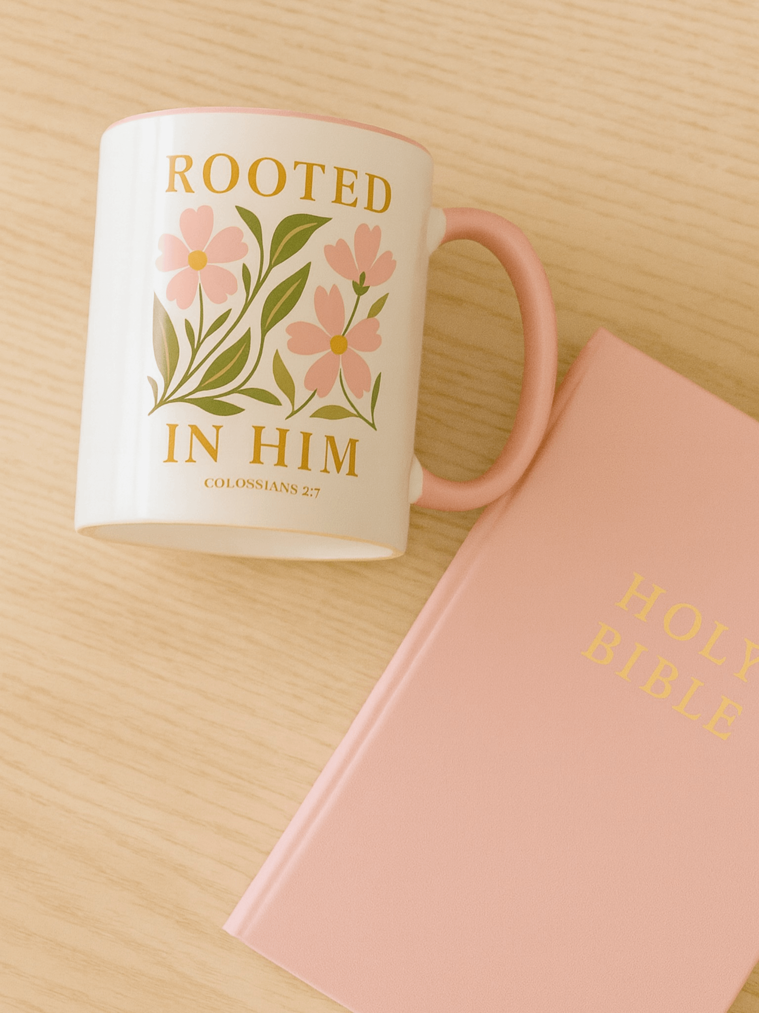 Elegant Floral Christian Mug for Women Inspired by Colossians 2:7 product image (5)