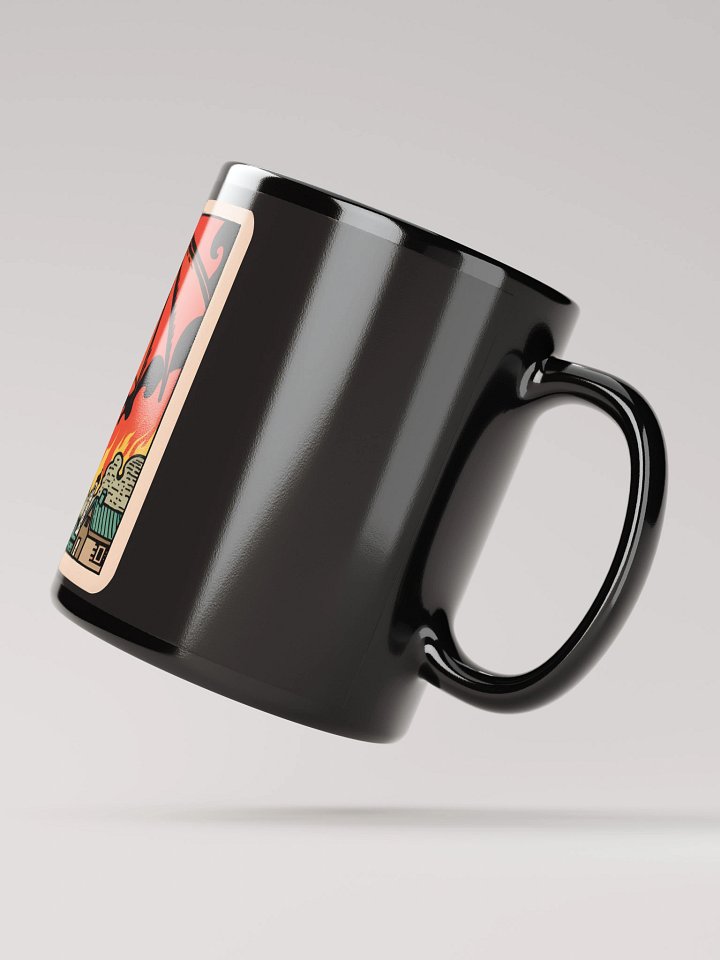 Fantasy Dragon Scene: Burned to Ash Black Glossy Mug product image (2)