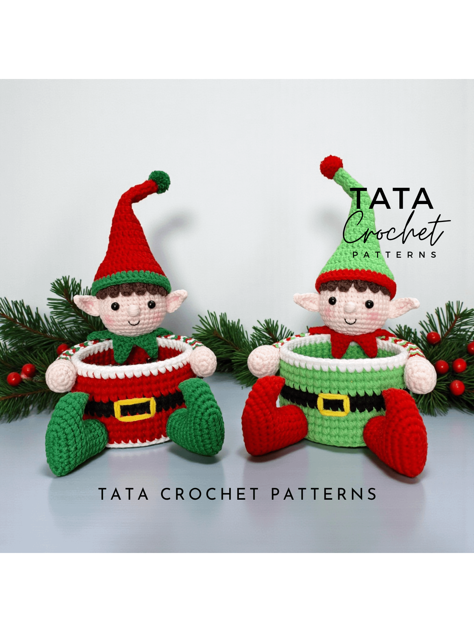 PDF Pattern -♡- Crochet Christmas Elf Basket product image (1)