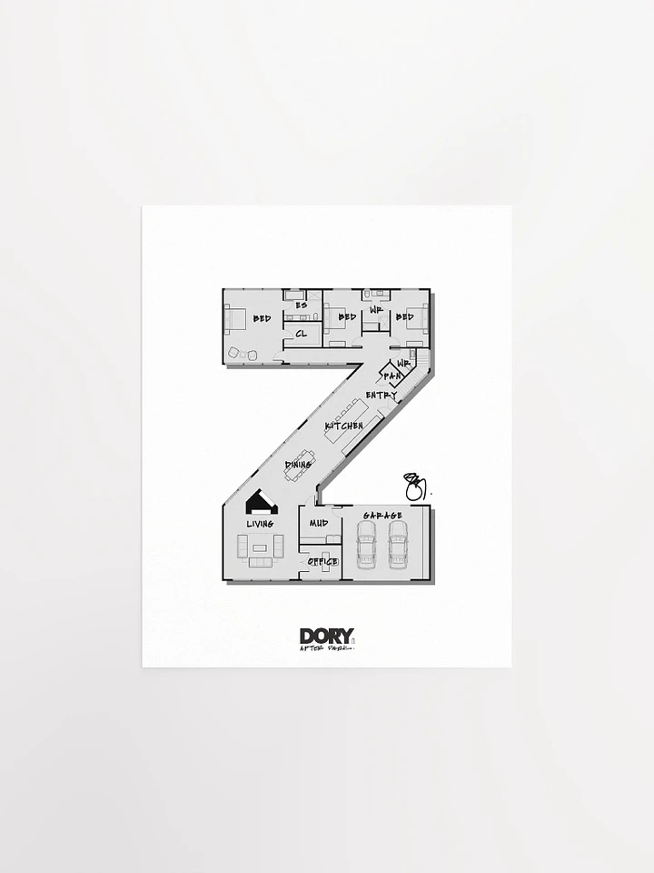 Alphabet Floor Plan Poster - Z product image (1)