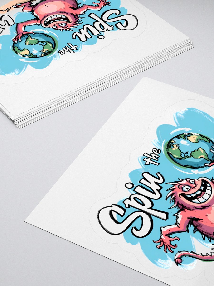 Playful Monster Spins the World: Cartoon Fun Sticker product image (10)