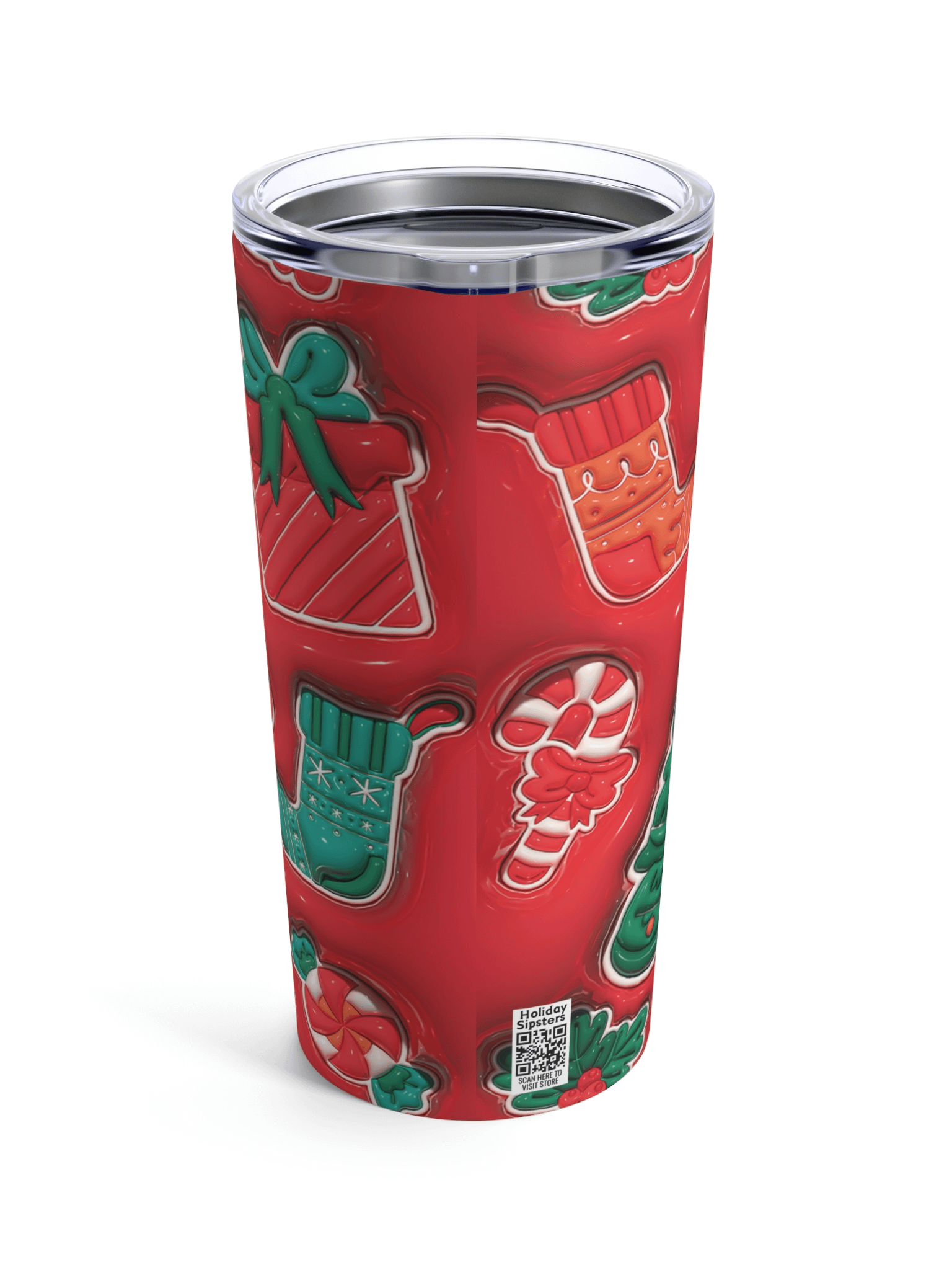 Cherry Red Christmas Treats Stainless Steel Tumbler product image (3)