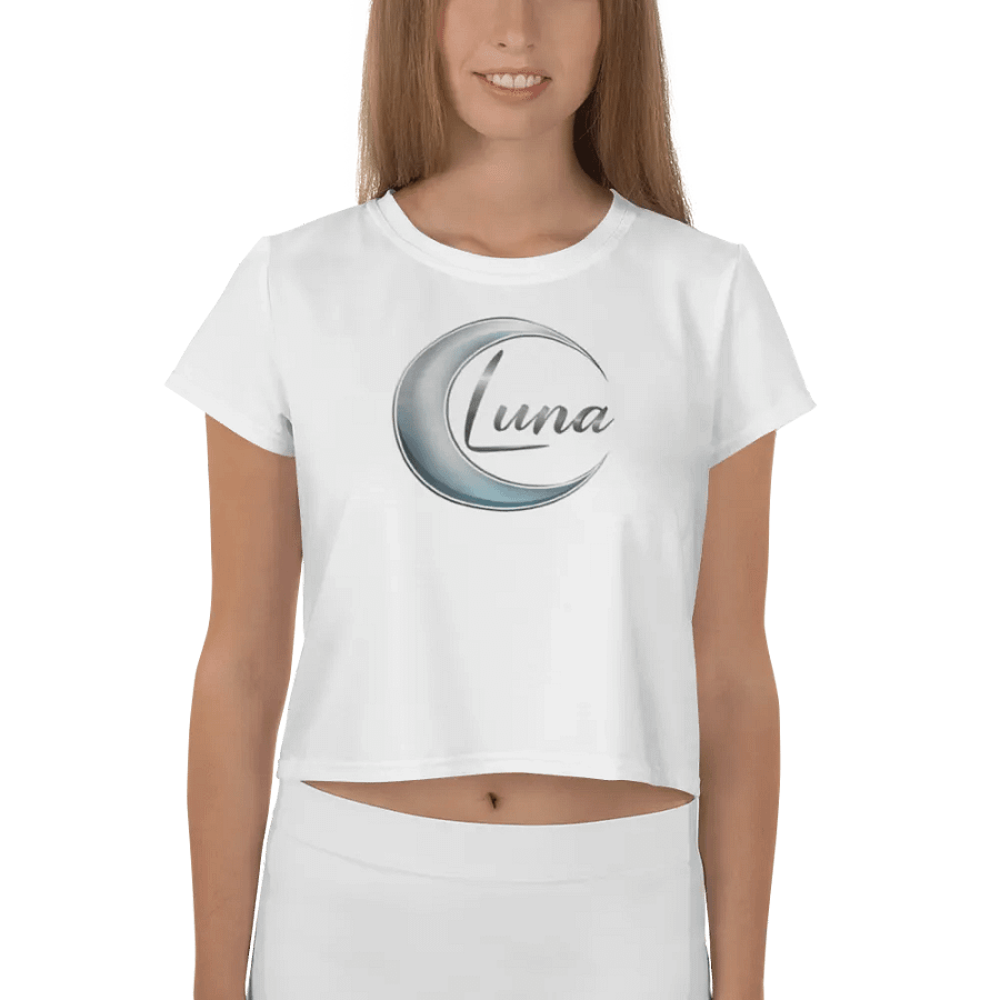 Luna Women's Crop Top - Stylish White Crescent Moon Design product image (4)