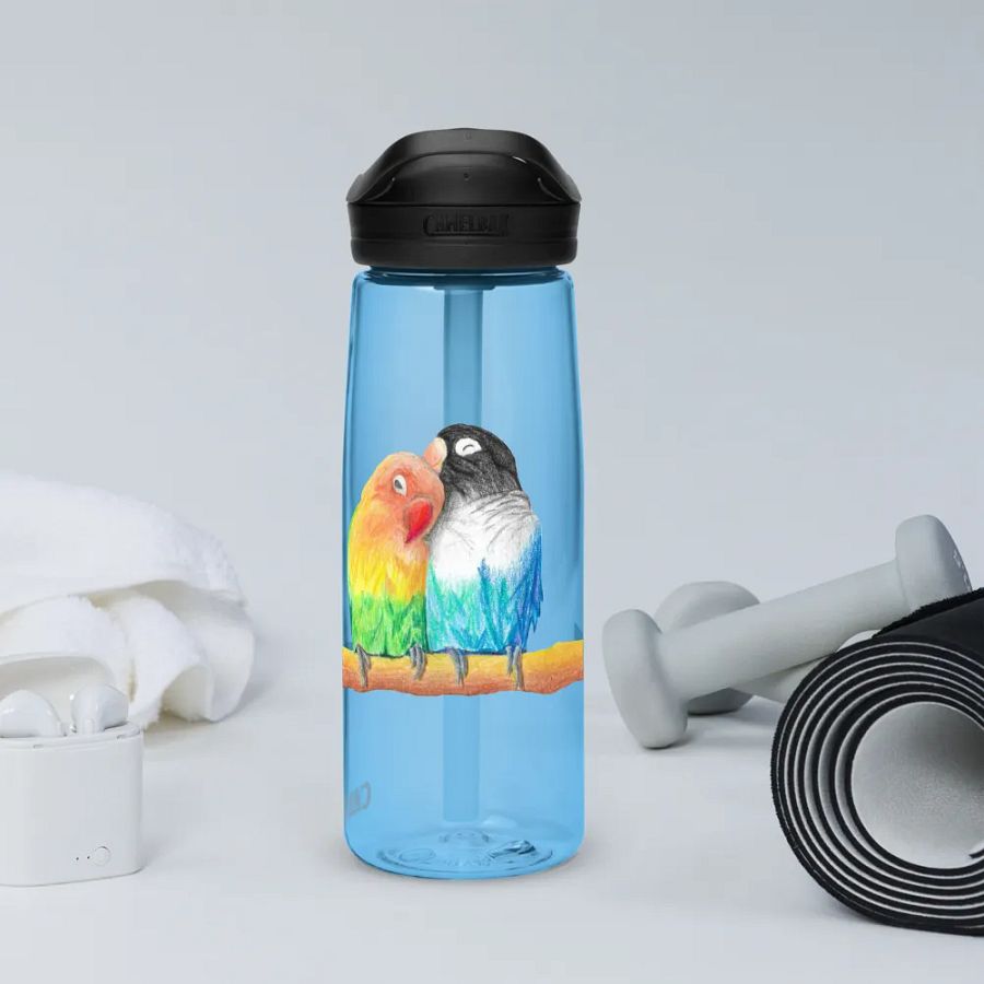 Lovebirds Drawing Water Bottle Straw product image (69)