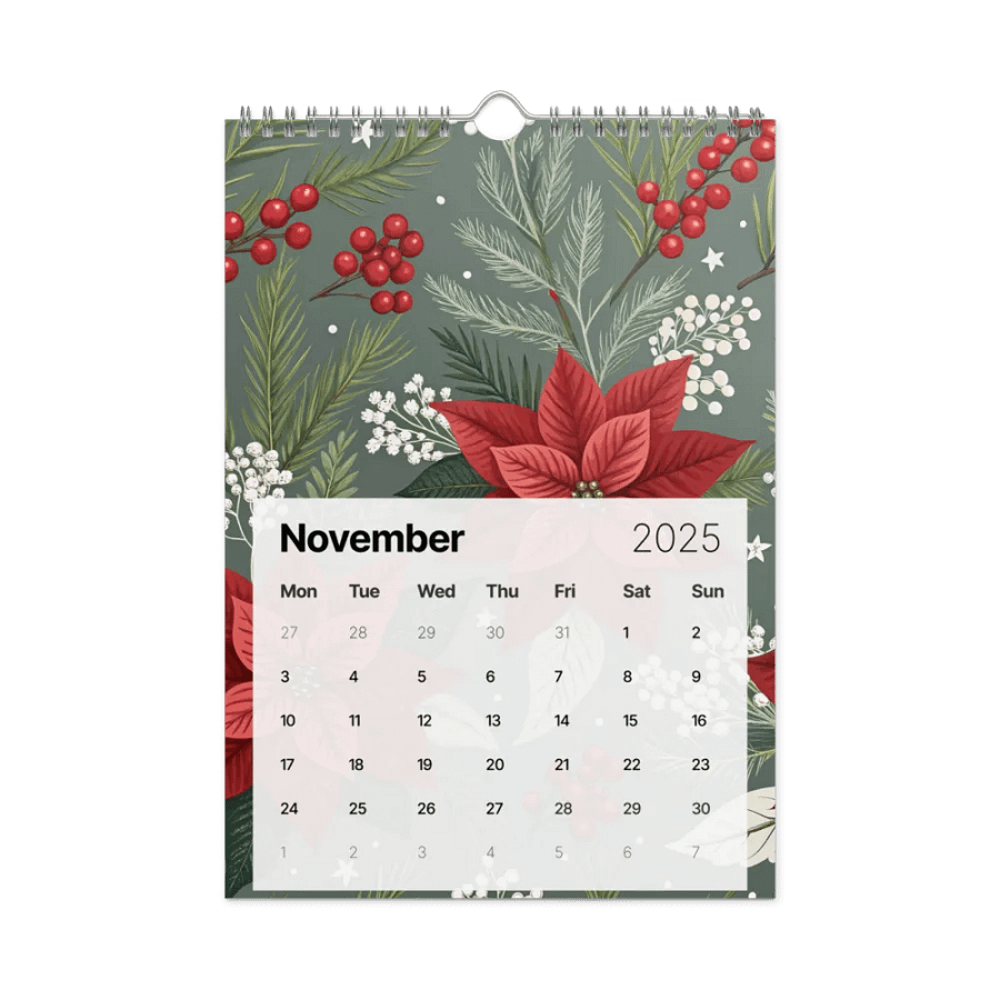 SEAMLESS FLORAL PATTERN WALL CALENDAR 2025 product image (11)