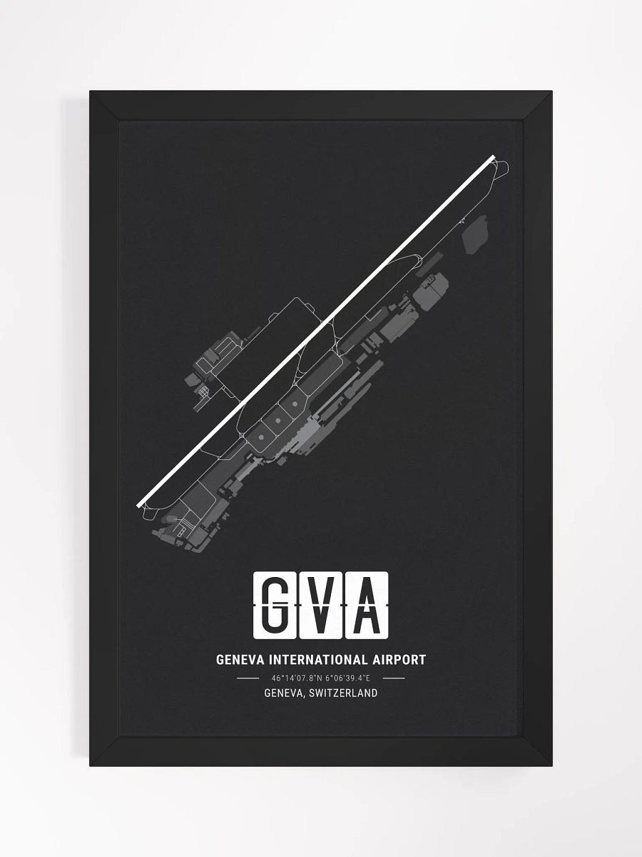 Framed Airport GVA Premium Map On Matt Paper product image (1)