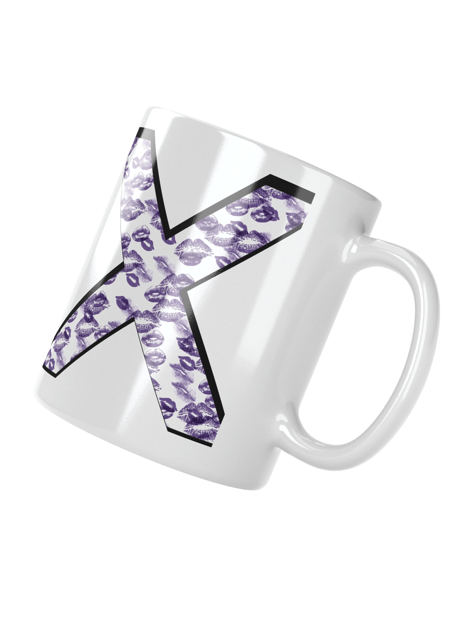 White X Purple Lipstick Kisses | Glossy White Mug product image (6)