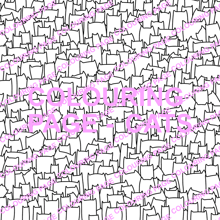 cats - digital colouring page product image (1)