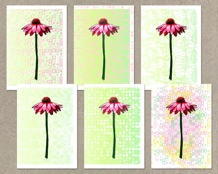 Cherry Daisy Greeting Cards, Lime, Assorted All Occasion Note Cards, 5x7 inch, Blank Inside, with Envelopes product image (1)