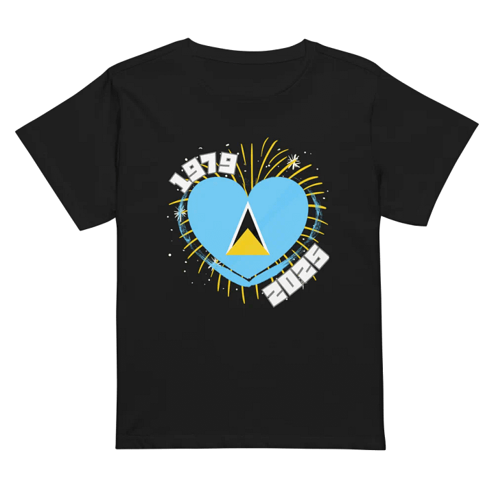 Saint Lucian Flag Heart Women's Baby Tee product image (3)