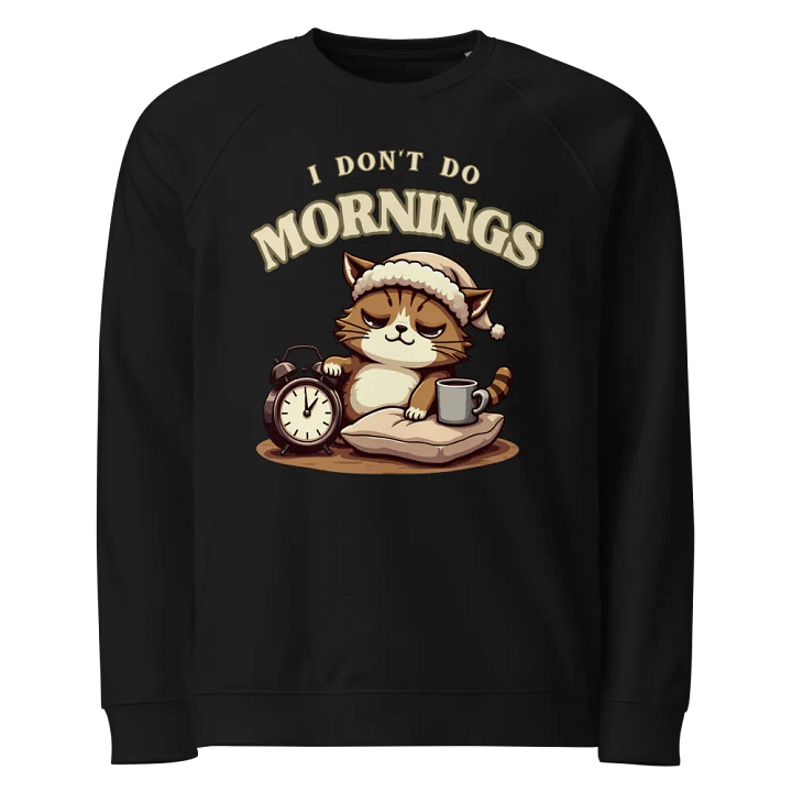 Sleepy Cat Organic Raglan Sweatshirt product image (1)