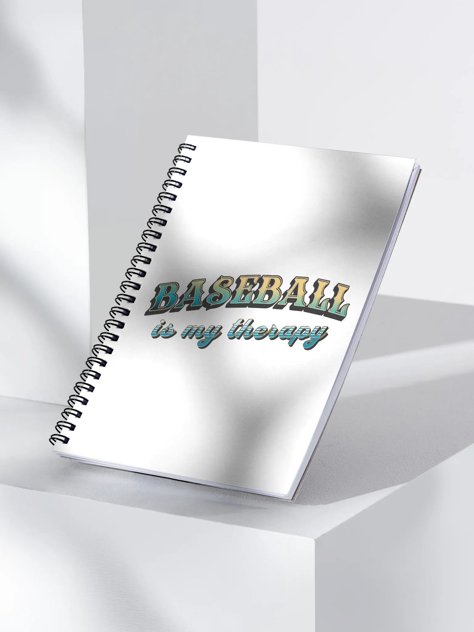Baseball Is My Therapy Golden Spiral Notebook product image (3)
