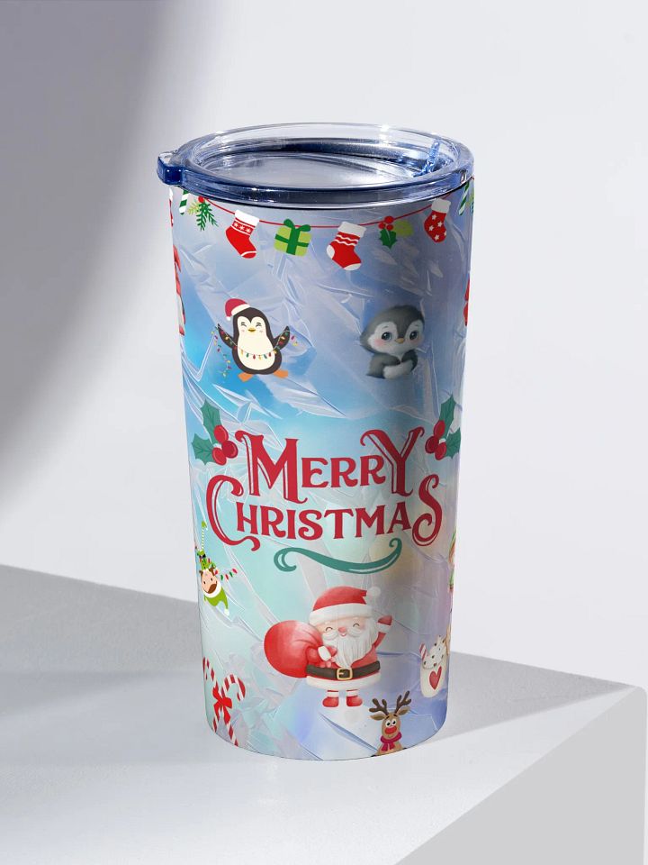 Cute Christmas Collage Tumbler on icy effect background product image (2)
