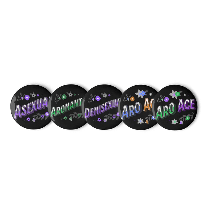 Floral Aro & Ace Spectrum Pin Set product image (1)