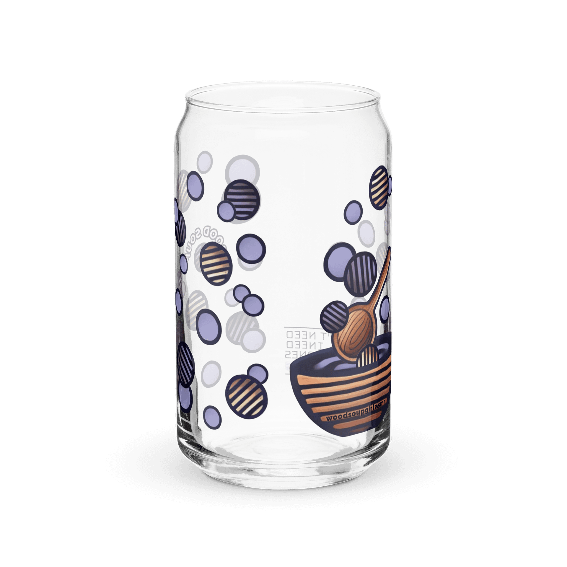 Can Shaped Glass with Lid & Straw - Wood Soup product image (2)