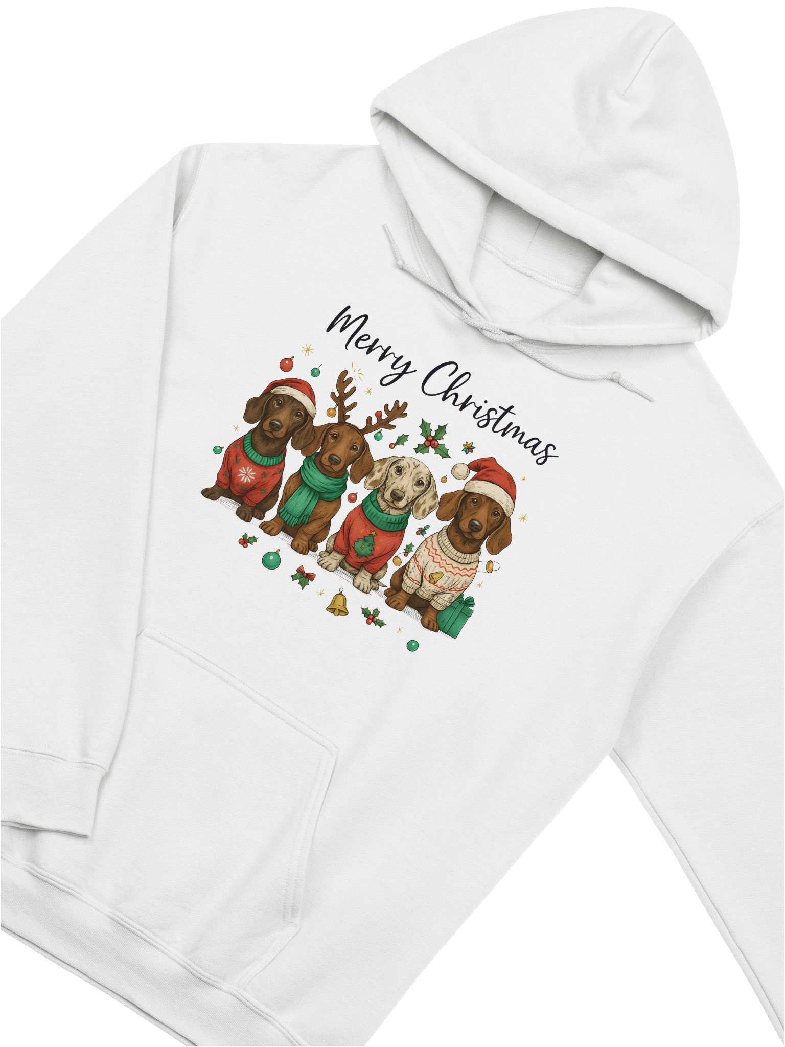 Merry Christmas Dachshund Sweater Hoodie – Festive Dog Lover Gift product image (34)