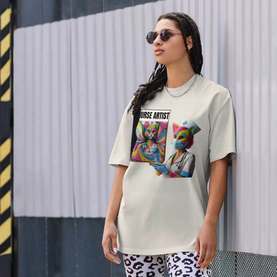 Rainbow Nurse Artist Faded T-Shirt product image (22)