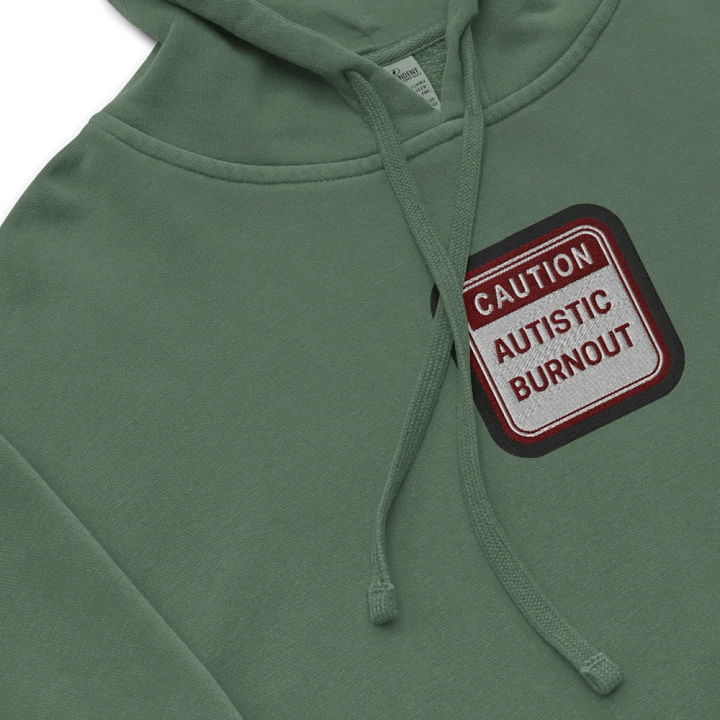 CAUTION: ASD BURNOUT embroidered pigment hoodie (maroon bubble design) product image (1)