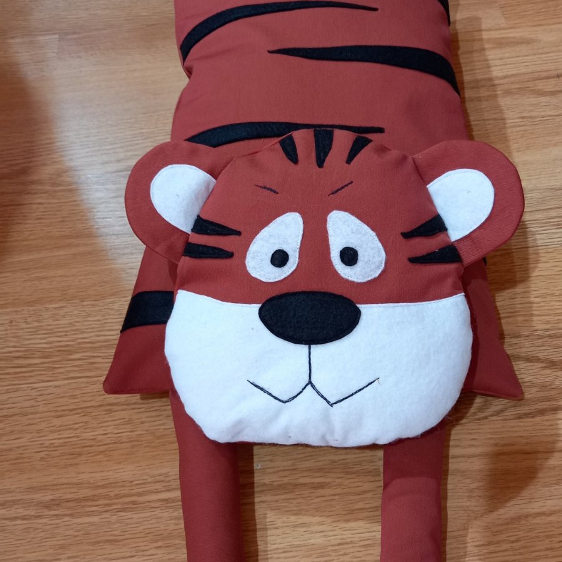 Stuffed Patchwork Tiger Pillow, Toddler Stuffed Plush Tiger Toy product image (3)
