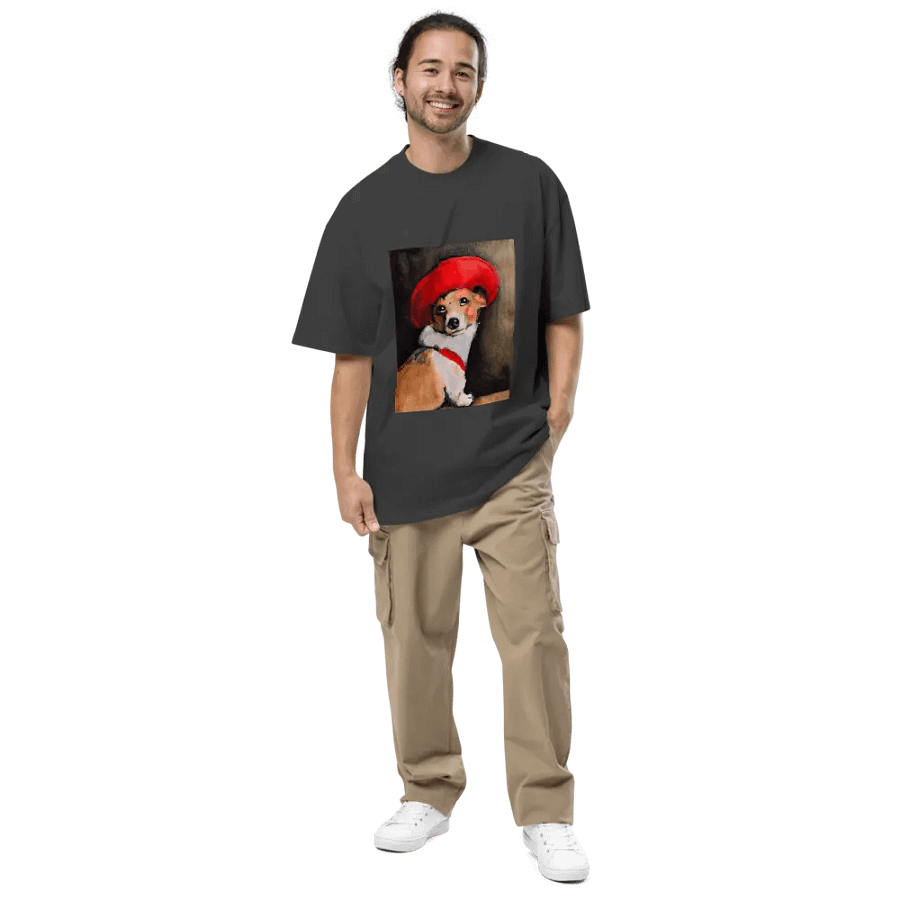 The Dog Poppy - dogPXL Artistic series Oversized Faded T-Shirt product image (5)