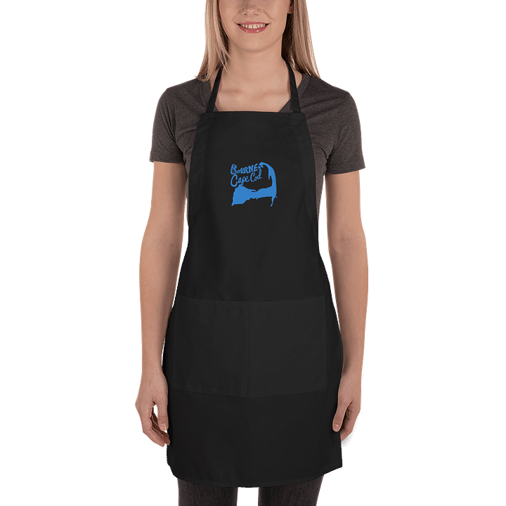 🦞BOURNE to Cape Cod™ | Embroidered Apron | Coastal Cooking Vibes | Aqua/Teal Logo product image (2)