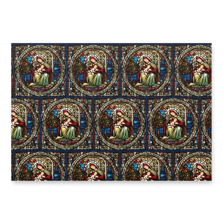 Mother and Child Stained Glass Wrapping Paper product image (1)