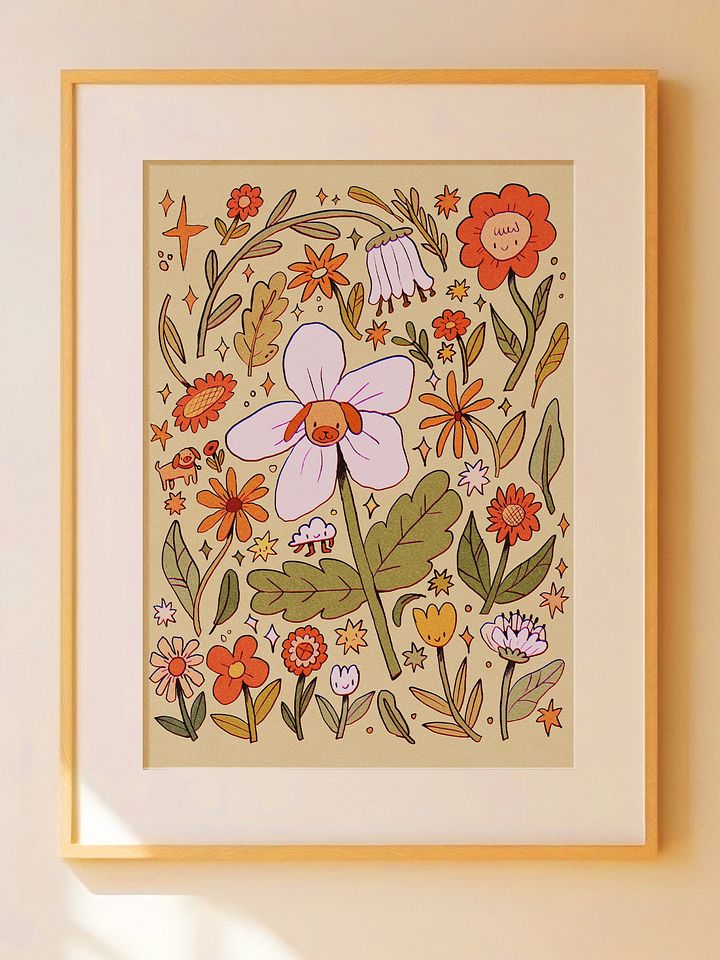 Flower Dog Print product image (1)