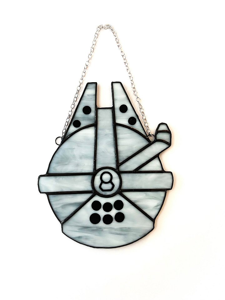 Millenium Falcon Stained Glass Suncatcher product image (1)