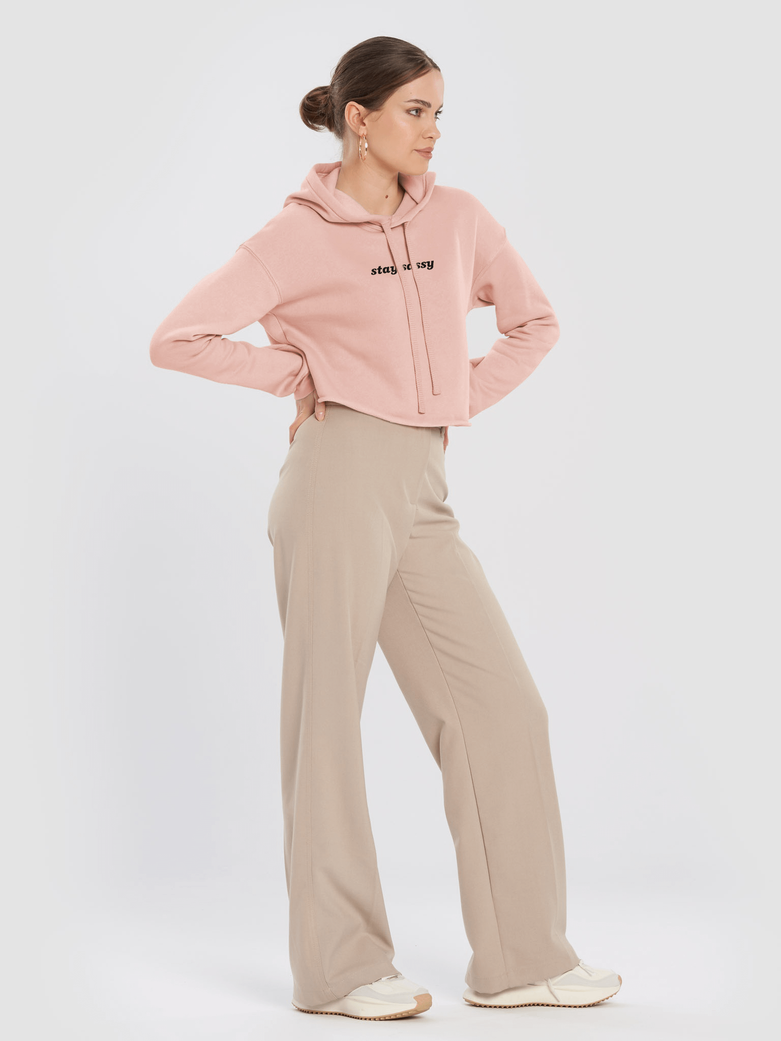 Stay Sassy Cropped Hoodie - Peach product image (5)
