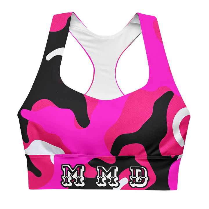 Flowing Pink Waves Longline Sports Bra product image (1)