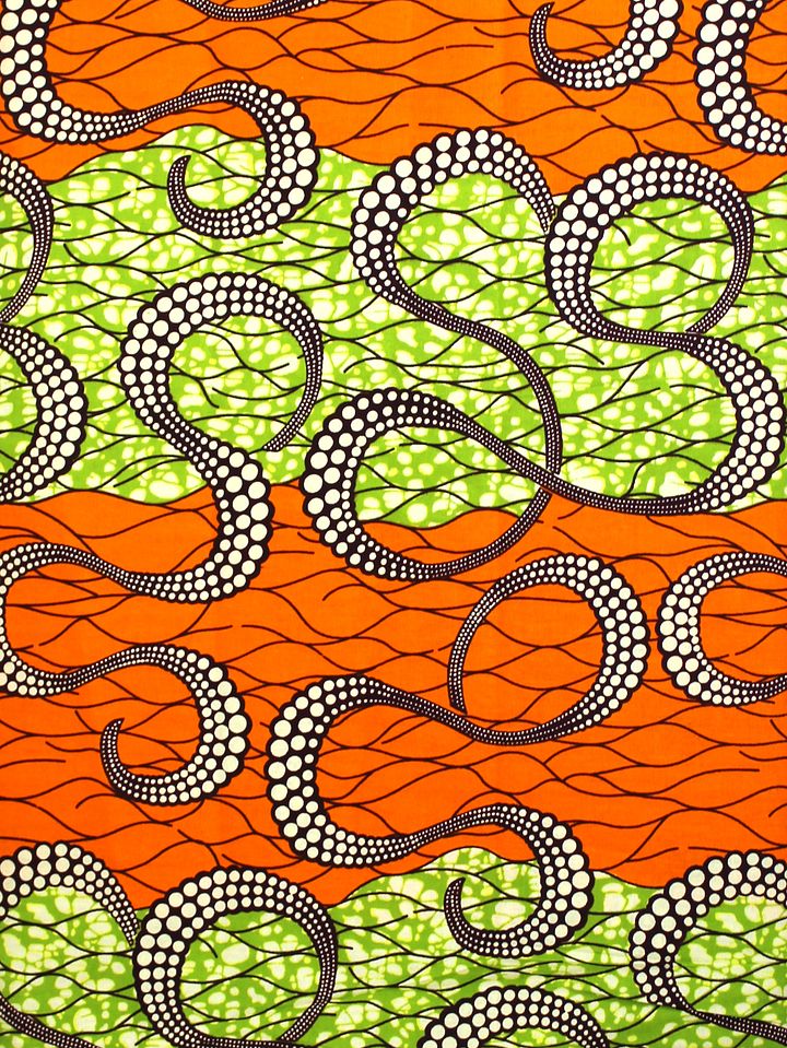 Scampolo Tessuto Wax Print - Design Onde - 75 cm x 116 cm - cod.586/B product image (1)