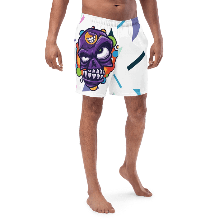 Psychedelic Skull All-Over Swim Trunks product image (1)