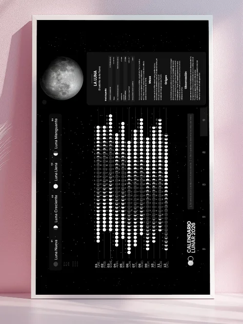 Calendario de pared de las fases lunares de 2026 - 24" x 36" product image (7)