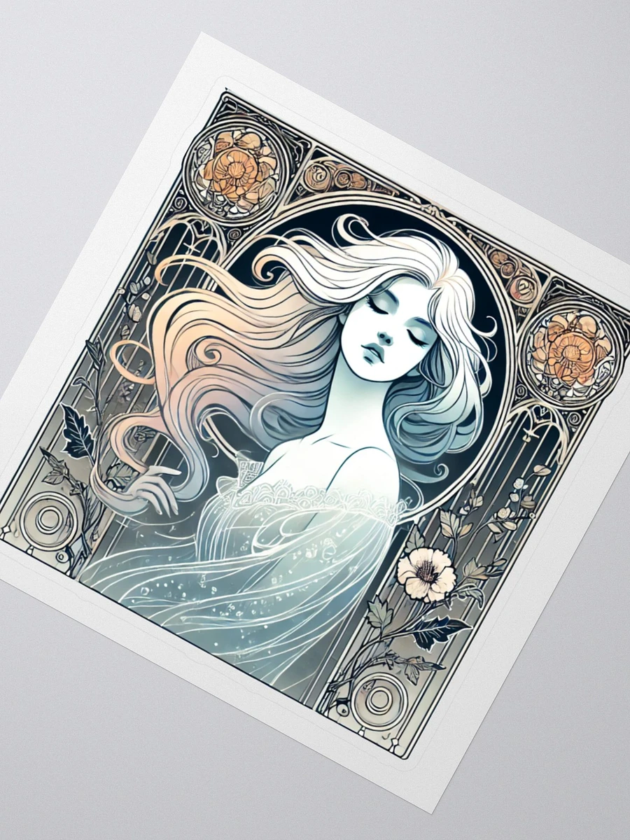 Art Nouveau Ghostly Woman Vinyl Sticker – Ethereal Elegance 🌿👻 product image (4)