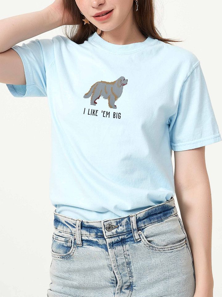 I Like 'Em Big T-Shirt(Embroidered) of a Newfoundland(Grey) product image (2)