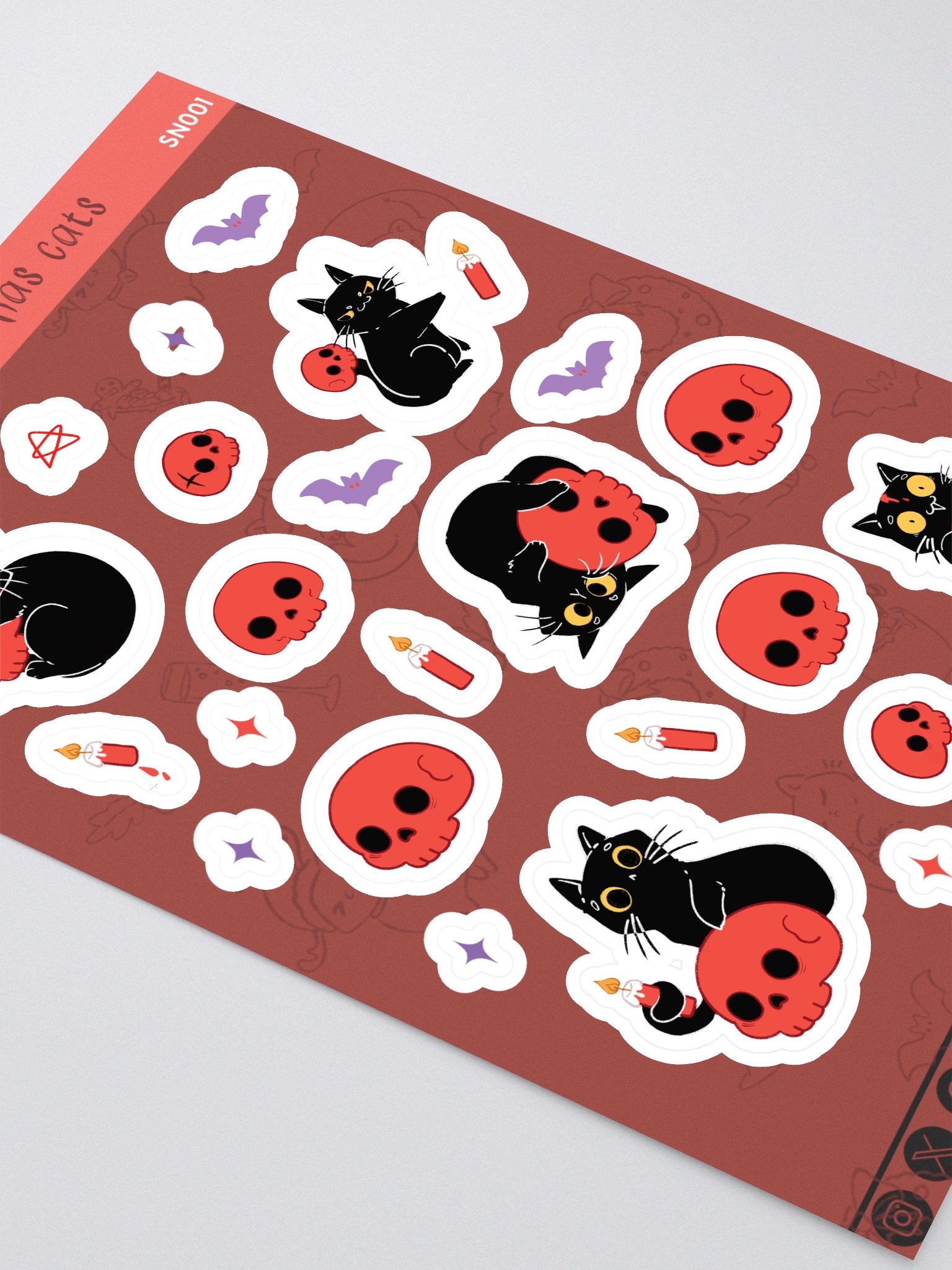 Gothic Christmas cat tree 01 – Holiday sticker product image (3)