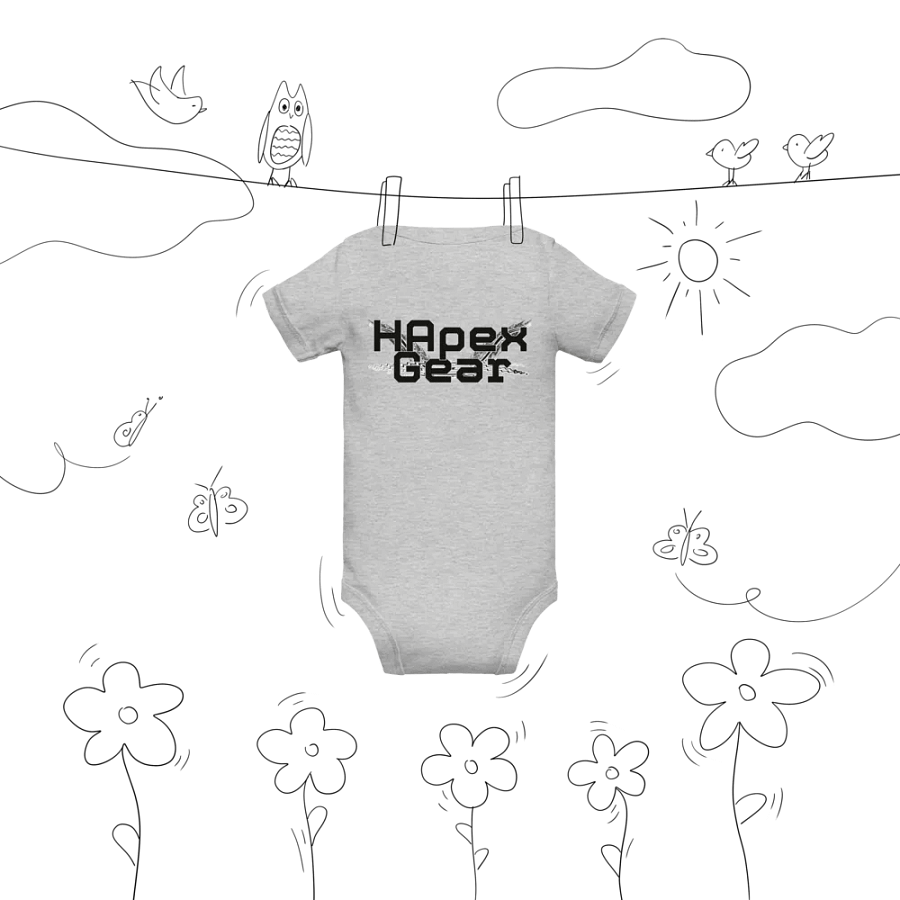 Baby Short Sleeve One Piece - Embroidered - Black HApex Gear Black Logo product image (11)