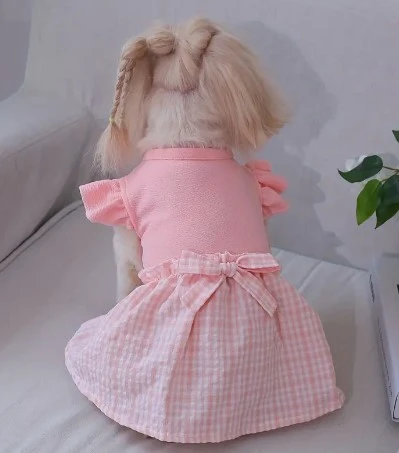 Peachy Pink Perfect Small Pet Dress and Bow Set product image (1)