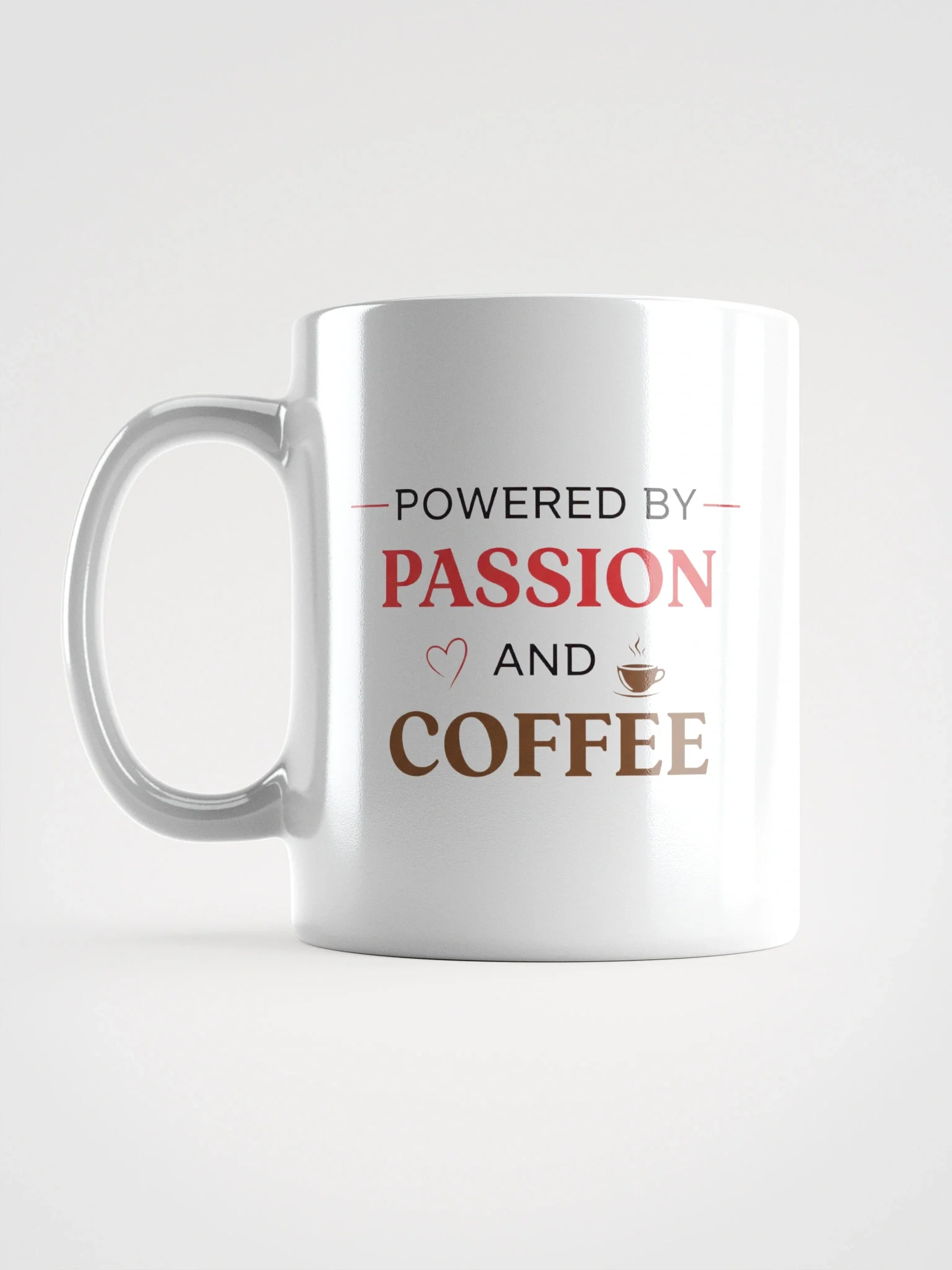 Powered by Passion (And Coffee) Mug – Motivational Coffee Cup for Work & Creativity Lovers product image (1)