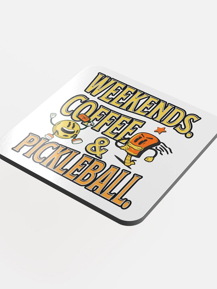 Weekends Coffee And Pickleball Vibes Cork Coaster product image (1)