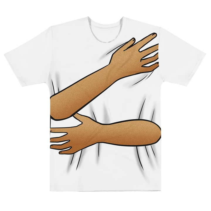 Back Hug T-Shirt (White shirt / brown skin tone) product image (1)