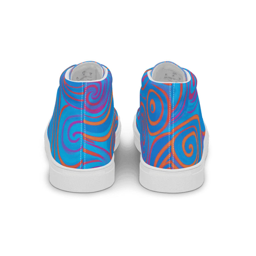 Funky Blue Dreams Liquid Tie-Dye Women's High-Top Canvas Shoes product image (7)