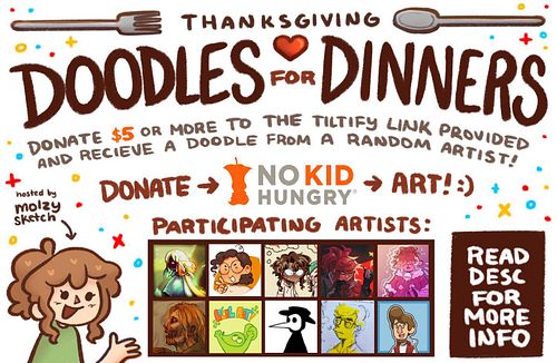 Happy Thanksgiving! FROM NOW UNTIL DECEMBER 1ST, I’ve teamed up with a talented group of artists to bring you DOODLES FOR DIN...