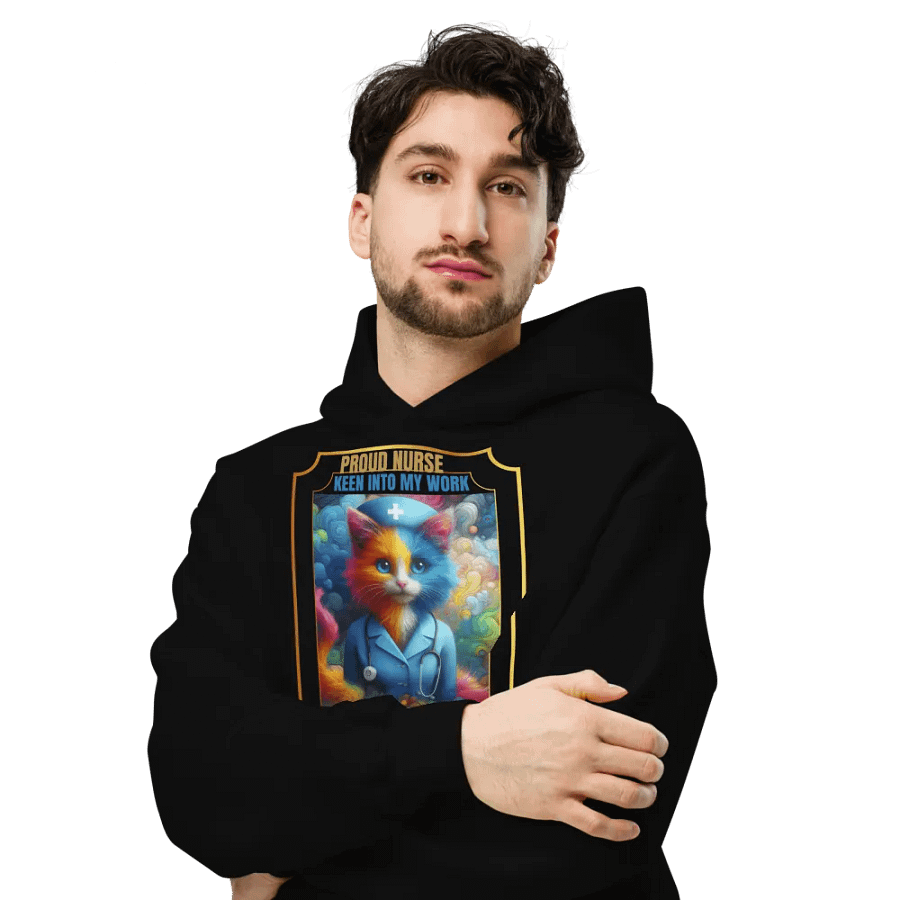 Proud Nurse Cat Premium Hoodie product image (6)